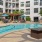 a pool in a courtyard